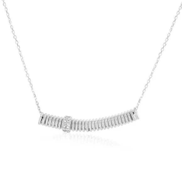 Collier tube spirale Excellence Or gris 750/1000 & Diamants