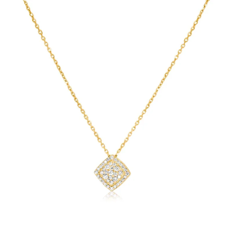 Collier pendentif carré Excellence Or...
