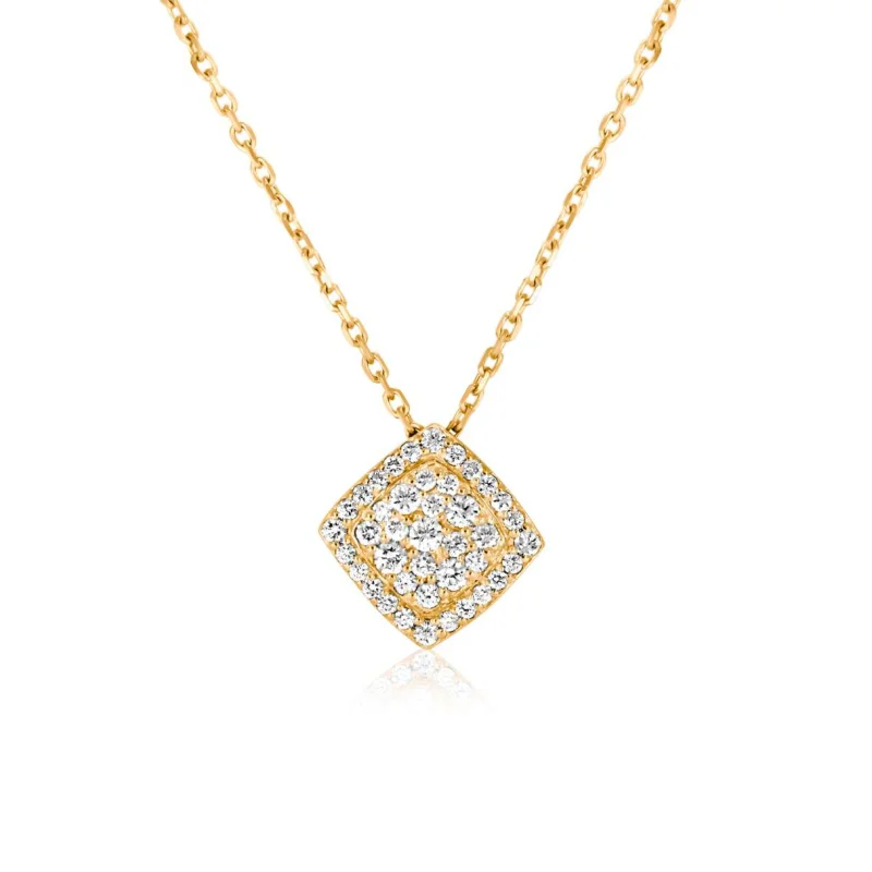 Collier pendentif carré Excellence Or...
