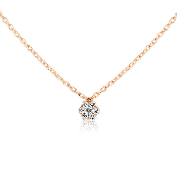 Collier marguerite Excellence Or rose 750/1000 & Diamants