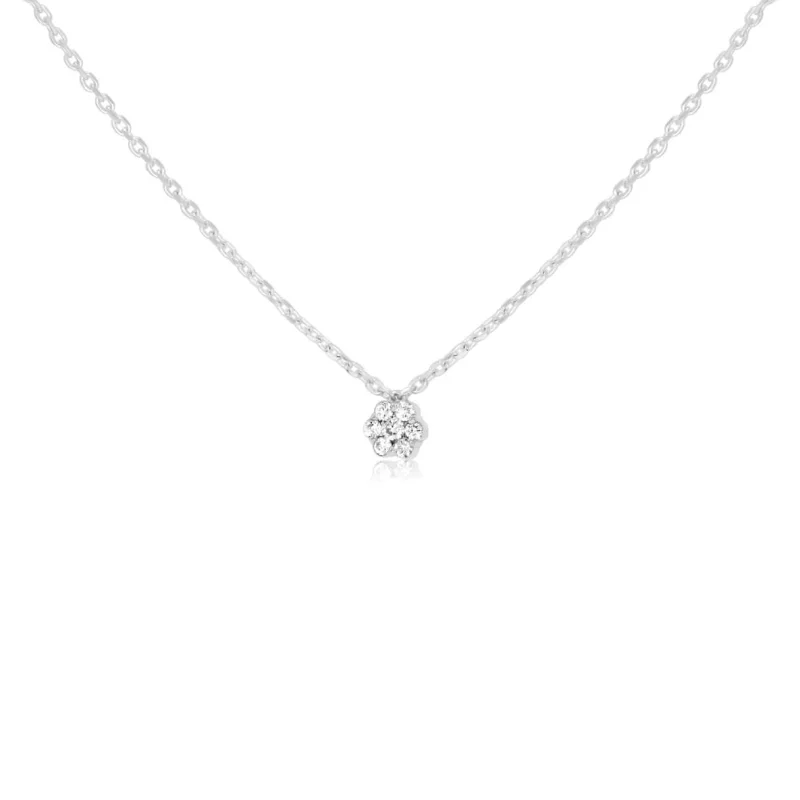 Collier marguerite Excellence Or gris 750/1000 & Diamants