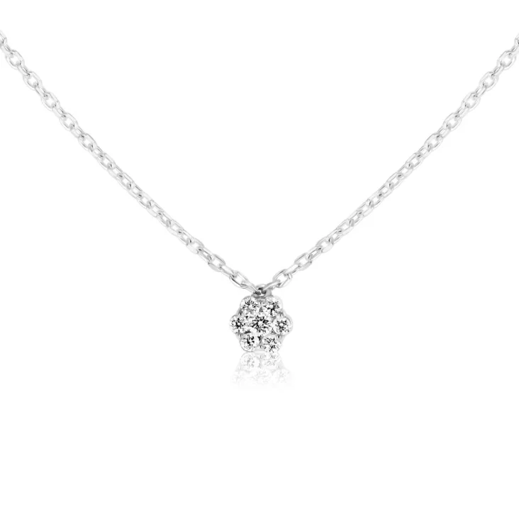 Collier marguerite Excellence Or gris 750/1000 & Diamants 2