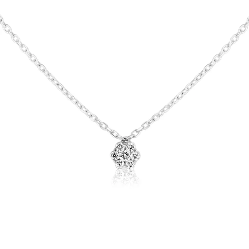 Collier marguerite Excellence Or gris...