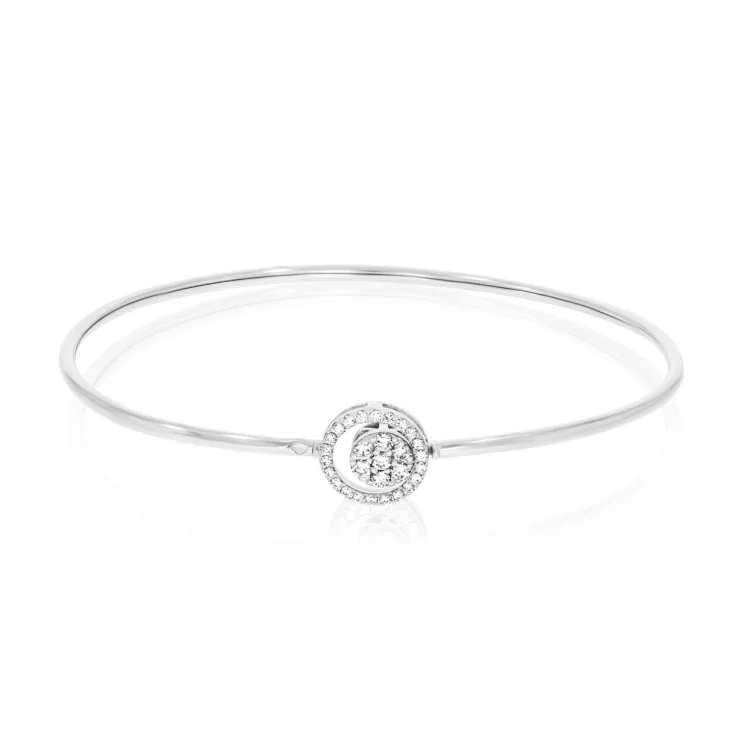 Bracelet marguerite Excellence Or gris 750/1000 & Diamants
