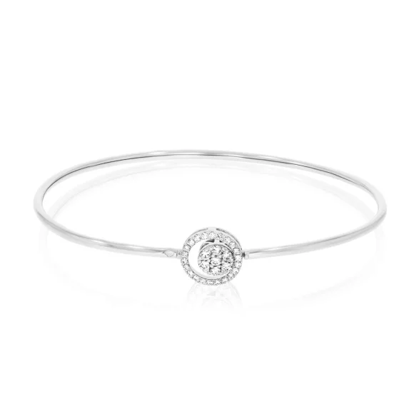 Bracelet marguerite Excellence Or gris 750/1000 & Diamants
