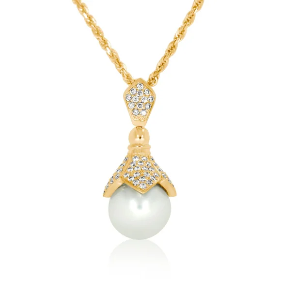 Pendentif Flower Excellence Or jaune 750/1000, FWP & Diamants
