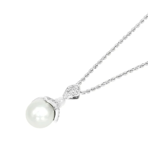 Pendentif Flower Excellence Or gris 750/1000, FWP & Diamants