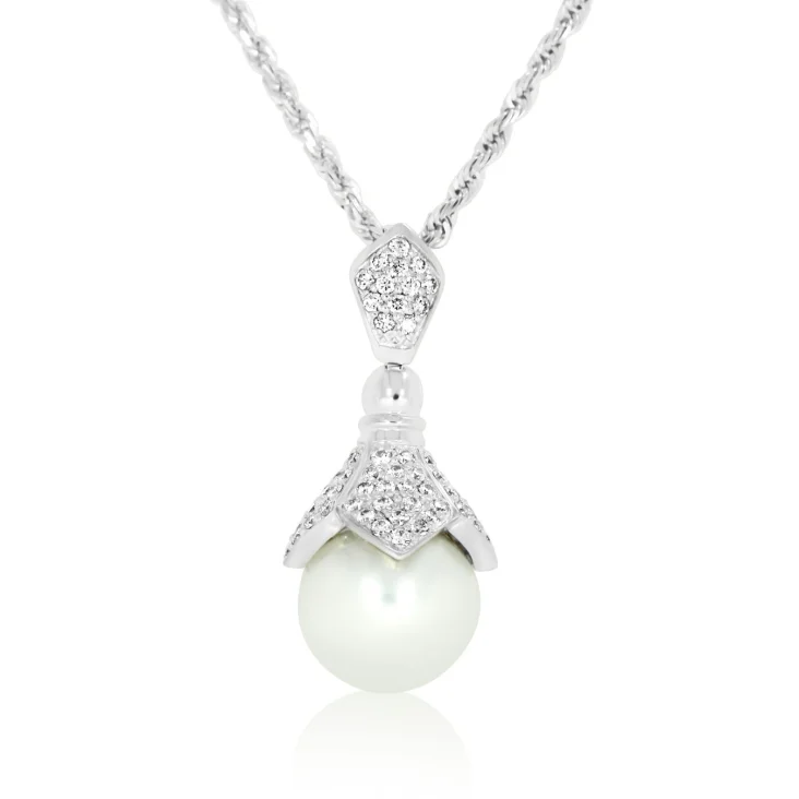 Pendentif Flower Excellence Or gris 750/1000, FWP & Diamants