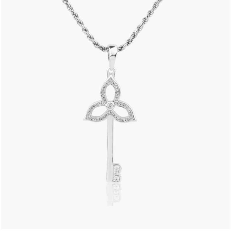 Pendentif Key Flower Excellence Argent 925 Rh