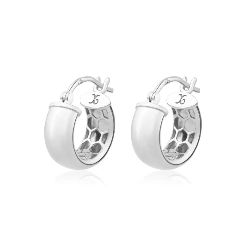 Créoles circulaires Excellence en Or gris 750/1000 Créoles circulaires Excellence en Or gris 750/1000