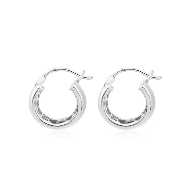 Créoles circulaires Excellence en Or gris 750/1000 2