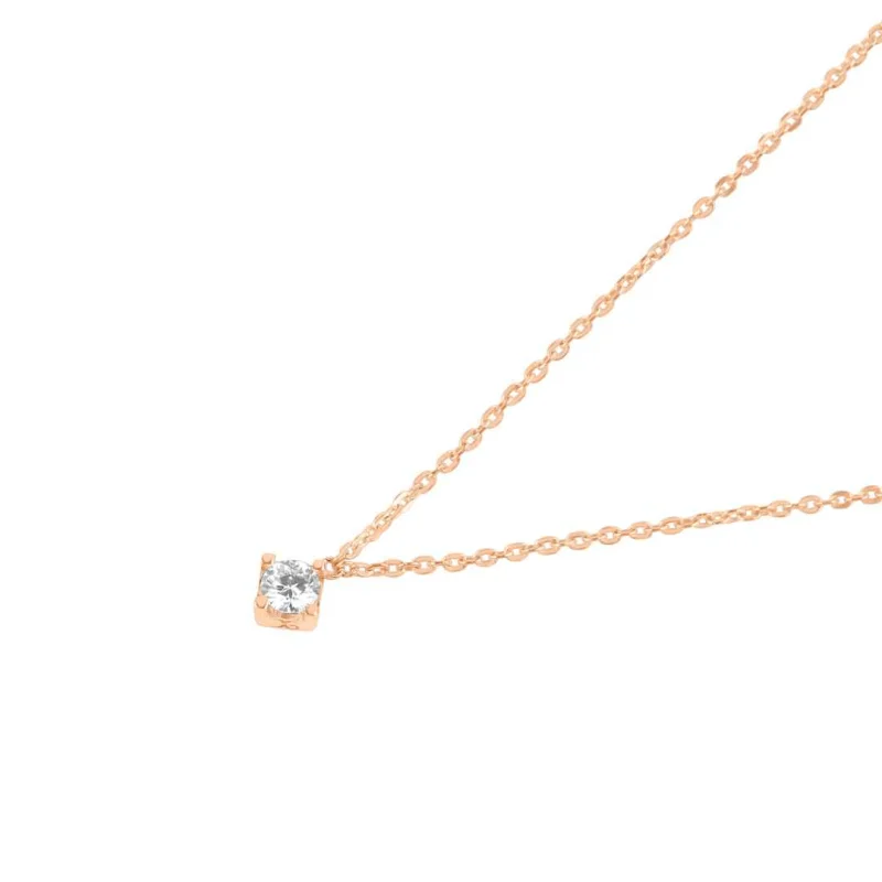 Collier solitaire Excellence Or rose... Collier solitaire Excellence Or rose...