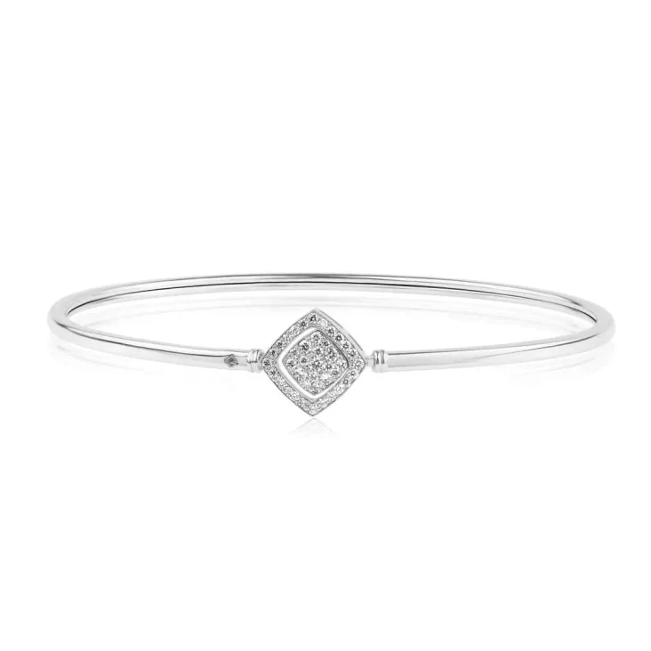 Bracelet Jonc Excellence en Or gris 750/1000 & Diamants