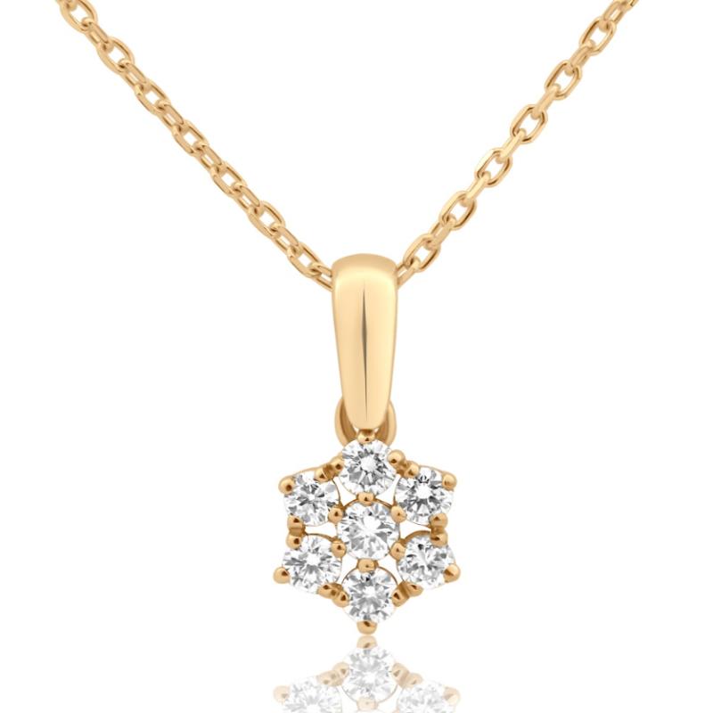 Pendentif marguerite Excellence Or jaune 750/1000 & Diamants