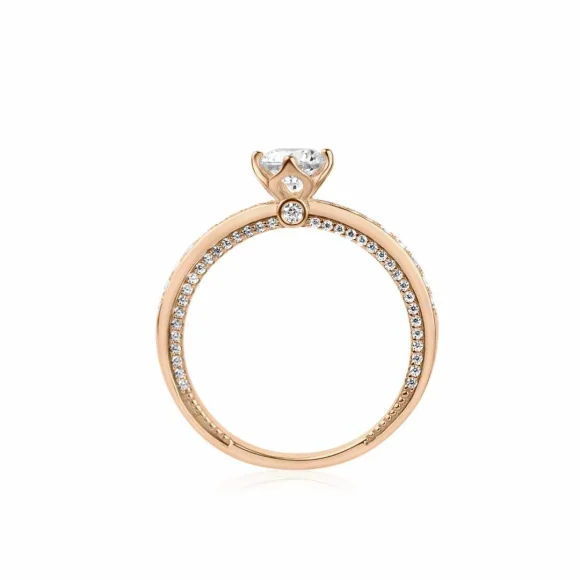 Bague solitaire Excellence Argent 925 R.Gold