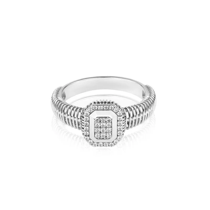 Bague Excellence en Or gris 750/1000... Bague Excellence en Or gris 750/1000...