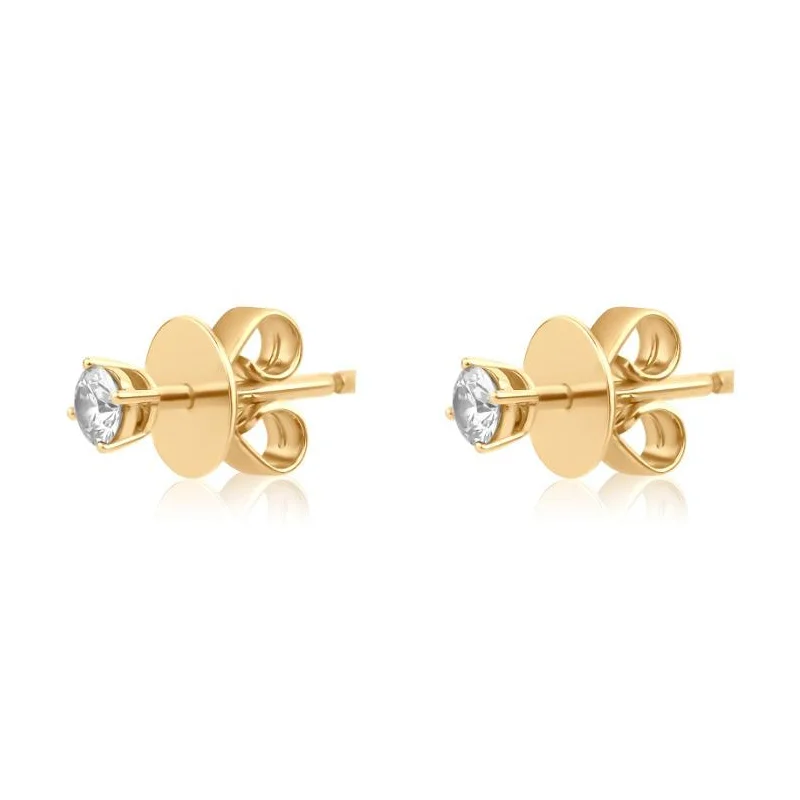 Puces d'oreilles solitaire Excellence en Or jaune 750/1000 & Diamants