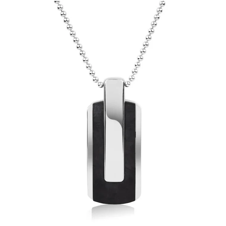 Pendentif Excellence Acier 316L & carbone