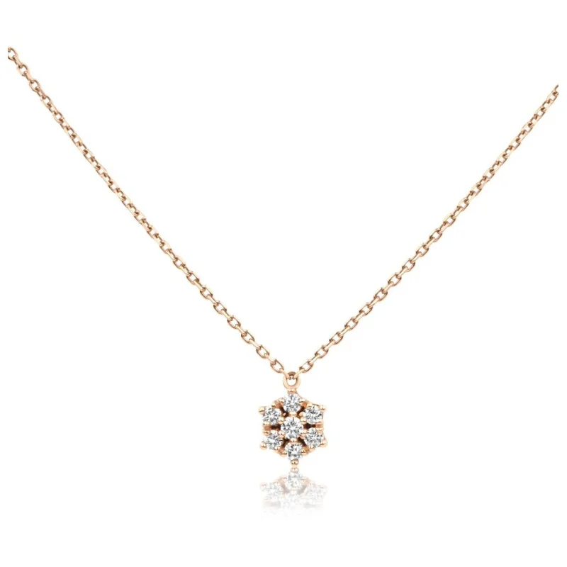 Collier Marguerite Or rose & diamants Collier Marguerite Or rose & diamants