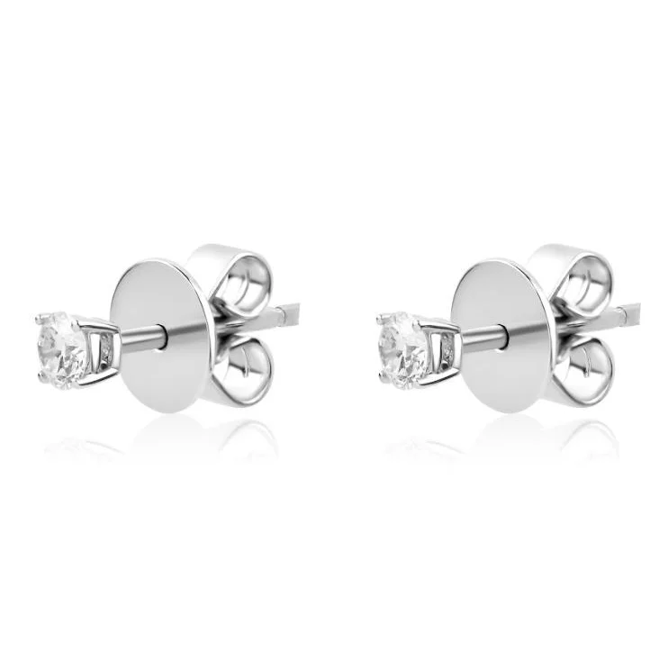 Puces d'oreilles solitaire Excellence en Or gris 750/1000 & Diamants