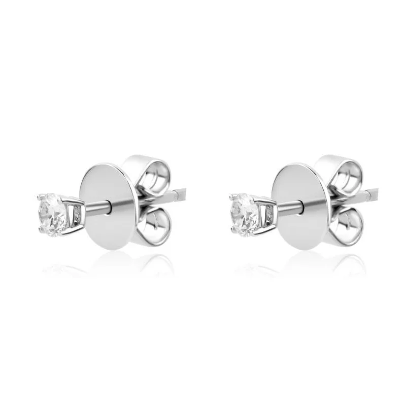 Puces d'oreilles solitaire Excellence en Or gris 750/1000 & Diamants Puces d'oreilles solitaire Excellence en Or gris 750/1000 & Diamants
