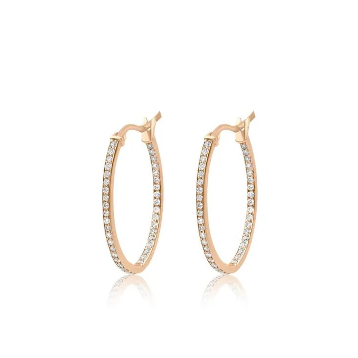 Créoles Excellence Or rose 750/1000 & Diamants
