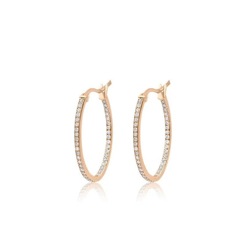 Créoles Excellence Or rose 750/1000 & Diamants