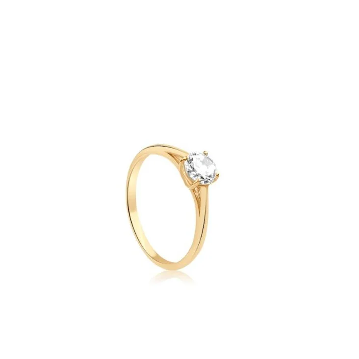 Solitaire Excellence Plaqué Or 18K 3Mic