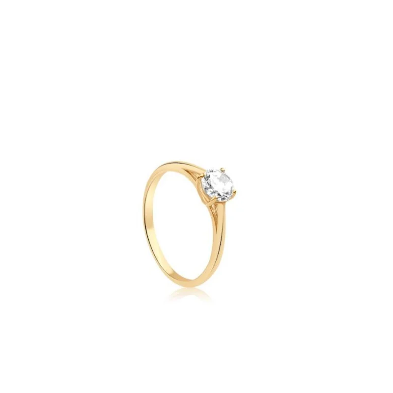 Solitaire Excellence Plaqué Or 18K 3Mic