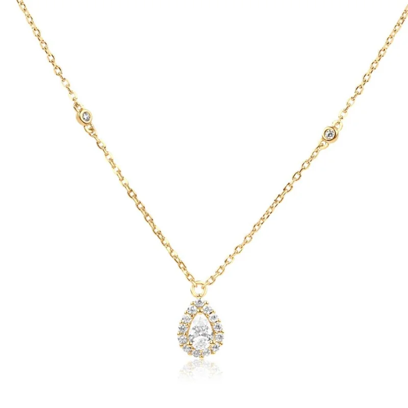Collier poire Excellence Plaqué Or 18k 3Mic Collier poire Excellence Plaqué Or 18k 3Mic