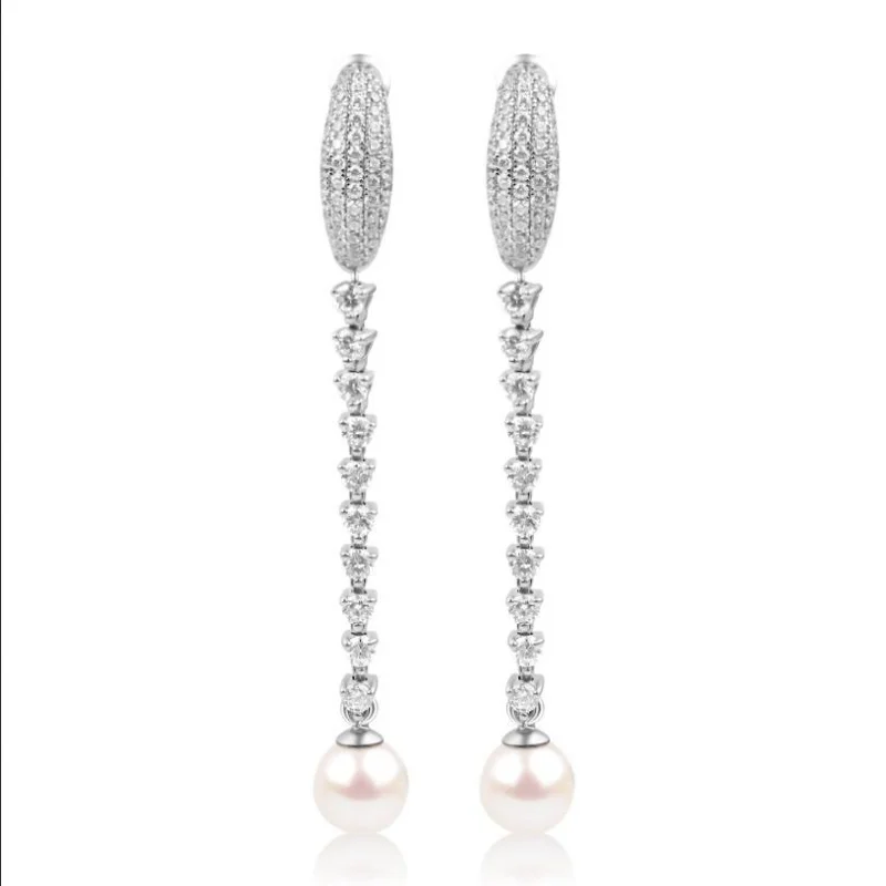 Boucles Excellence Argent 925 Rhodié & Perles D'eau Douce Boucles Excellence Argent 925 Rhodié & Perles D'eau Douce