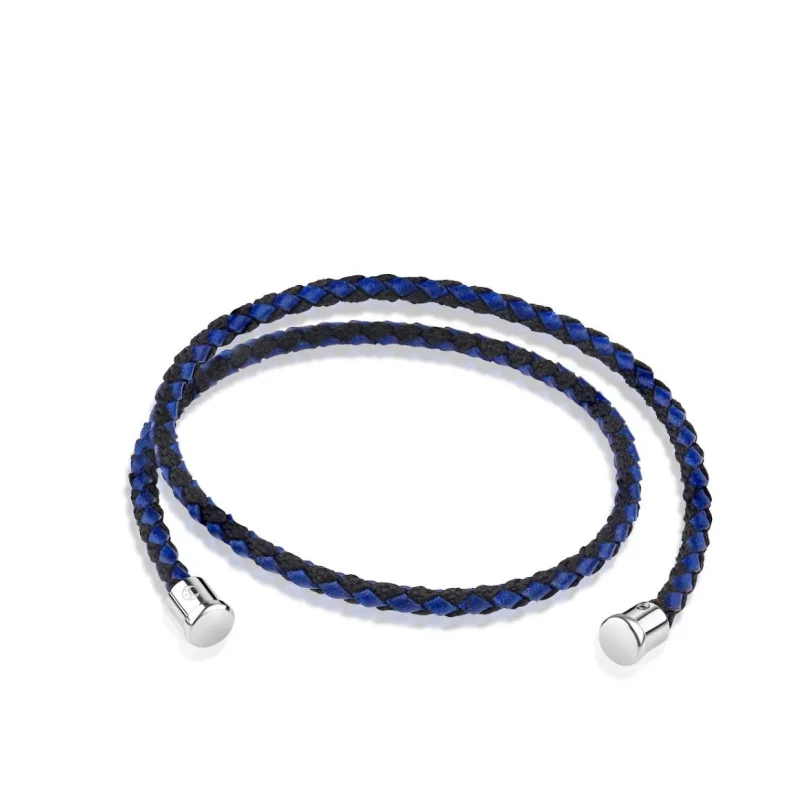 Cuir bleu 3mm DB Excellence Caméléon Acier 316L W Cuir bleu 3mm DB Excellence Caméléon Acier 316L W