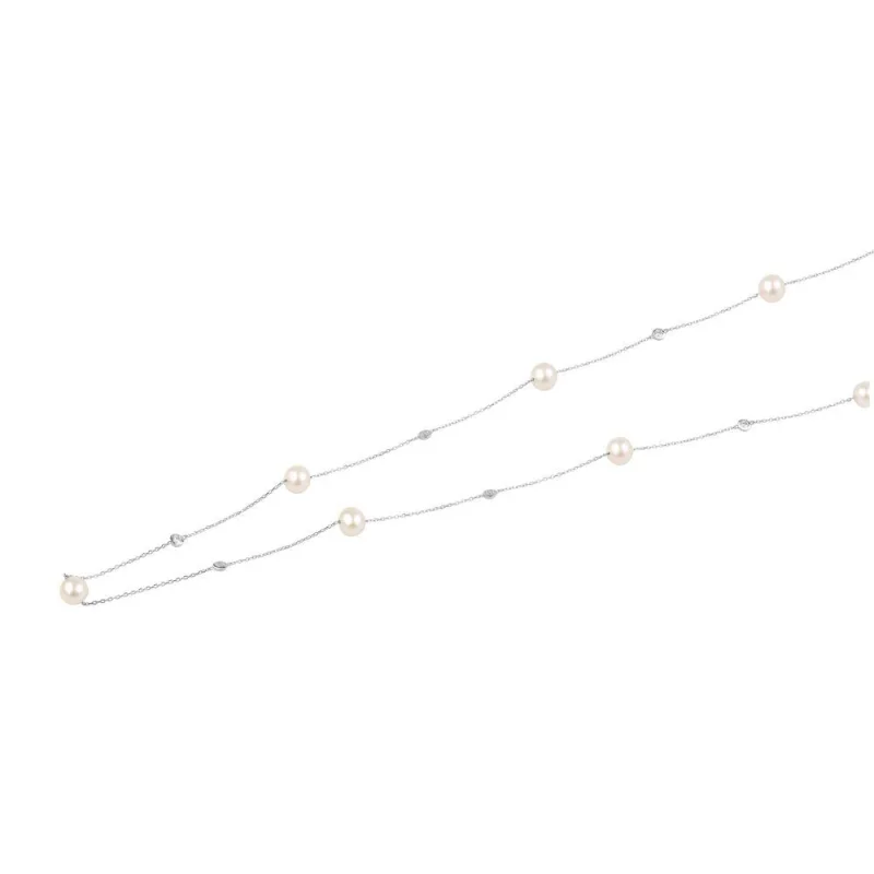 Sautoir Excellence Argent Rh & Perle D'eau Douce 8-8.5