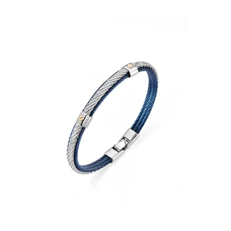Bracelet Excellence en Acier 316L PVD bleu et Or 18K Small Bracelet Excellence en Acier 316L PVD bleu et Or 18K Small