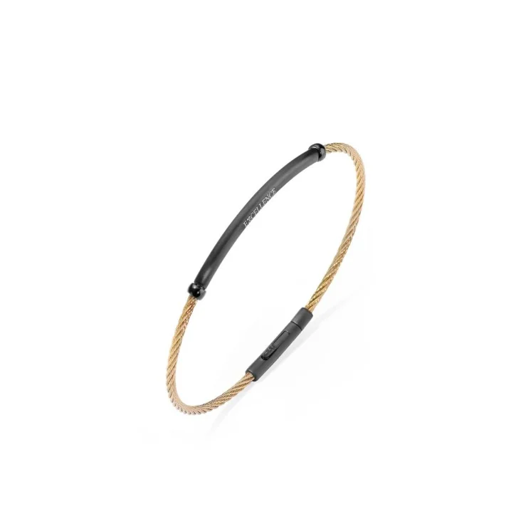 Bracelet Excellence en acier 316L PVD jaune tressé Medium