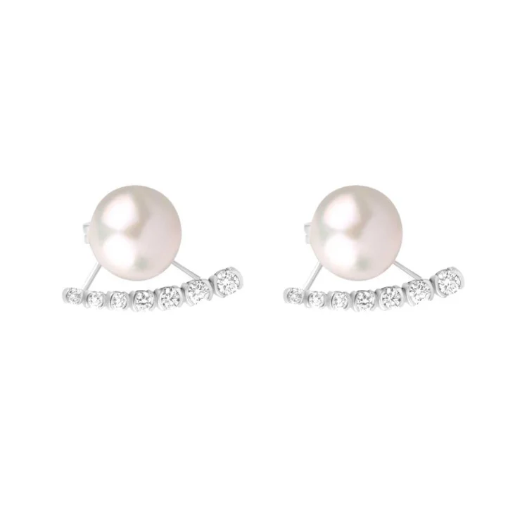 Boucles Excellence Or gris 750/1000 & Diamant