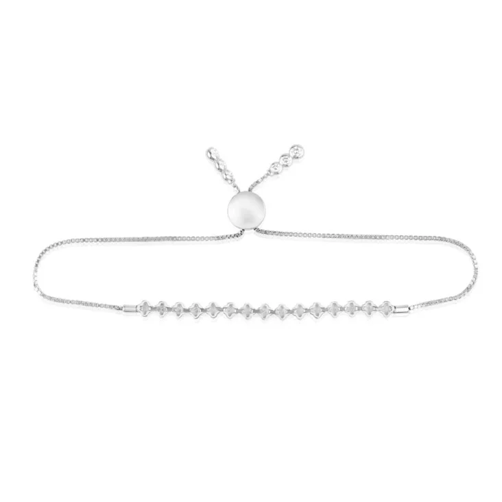 Gourmette Excellence Or gris 750/1000 & Diamants