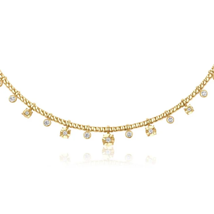 Choker Excellence Or jaune 750/1000 & Diamants 2