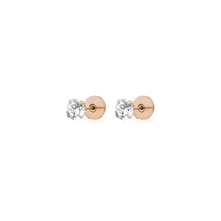 Puces d'oreilles Excellence Argent 925 R.Gold