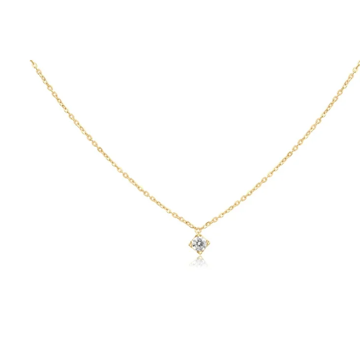 Collier solitaire Excellence Or jaune 750/1000 & Diamants