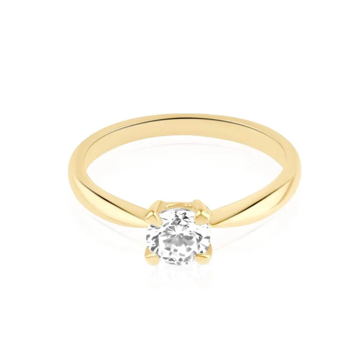 Solitaire Excellence Plaqué Or 18K 3Mic