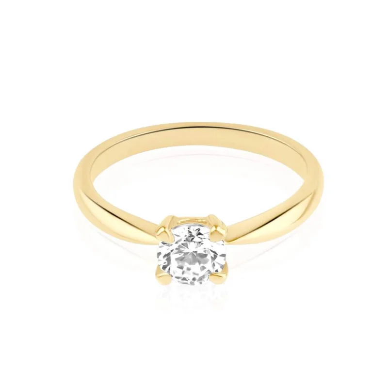 Solitaire Excellence Plaqué Or 18K 3Mic