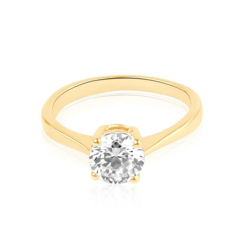 Solitaire Excellence Plaqué Or 18K 3Mic