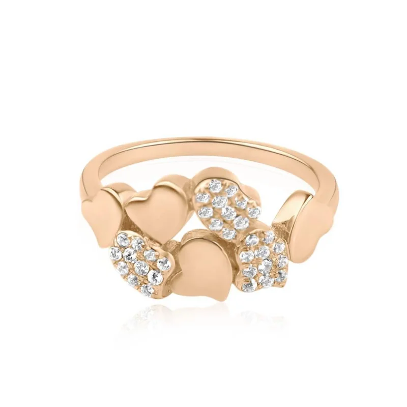 Bague multi cœurs Excellence Argent 925 Rh
