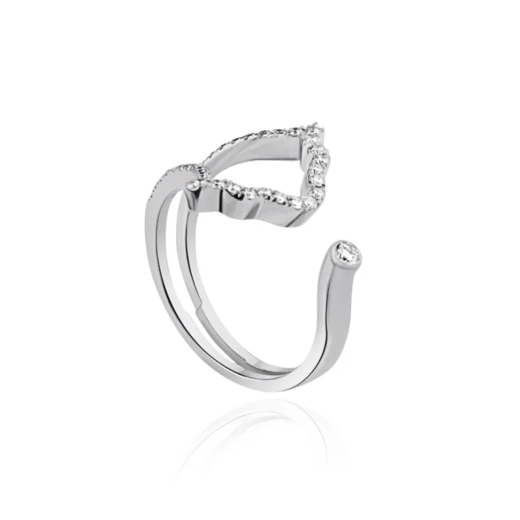 Bague khmissa Excellence Or gris 750/1000 & Diamants 2