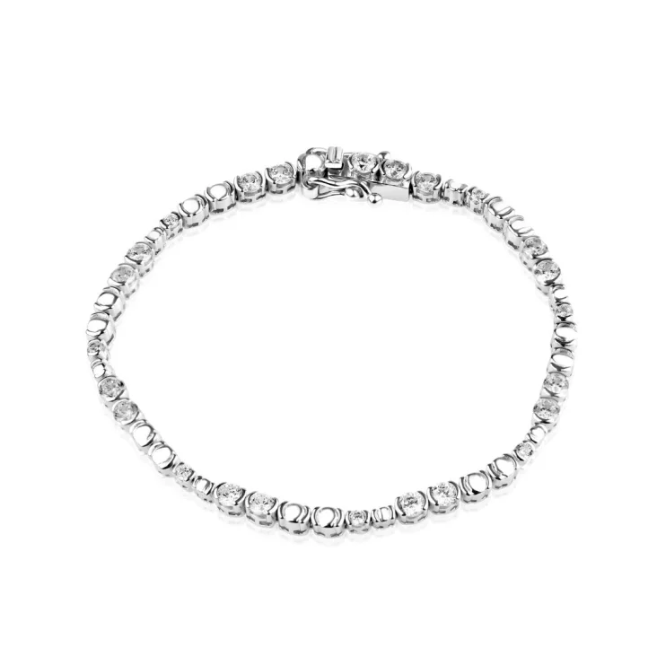 Gourmette rivière Excellence Argent 925 Rh 2