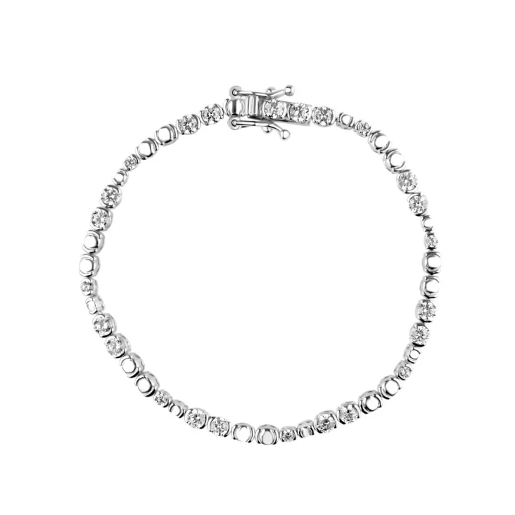 Gourmette rivière Excellence Argent 925 Rh