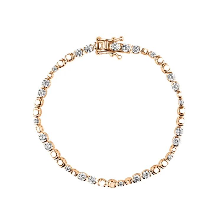 Gourmette rivière Excellence Argent 925 R.Gold