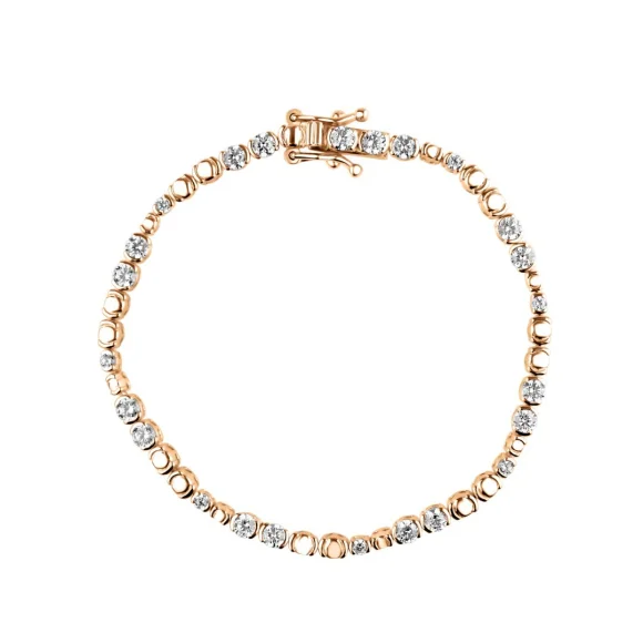 Gourmette rivière Excellence Argent 925 R.Gold