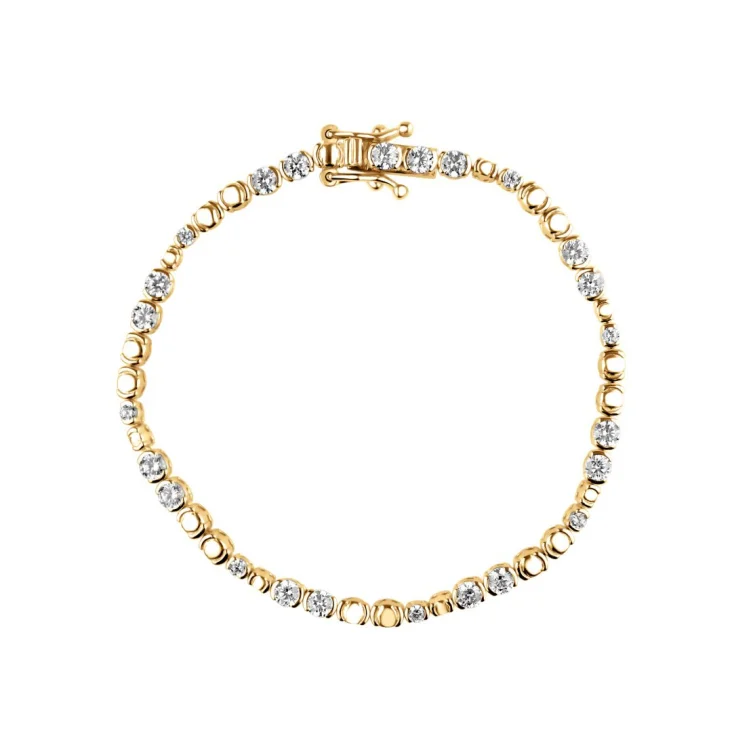 Gourmette rivière Excellence Plaqué Or 18K 3Mic